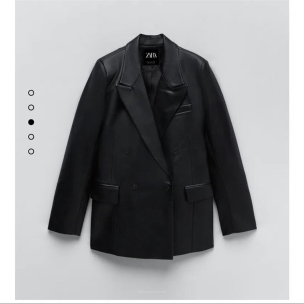 Zara faux leather blazer jacket